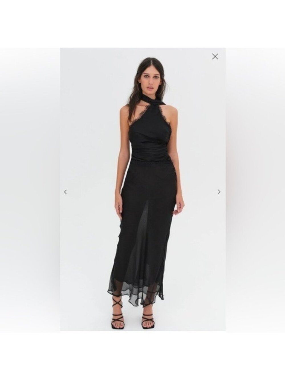 $529 NWT For Love And Lemons Black Angela Cocktail Gown Dress Sz X-Small